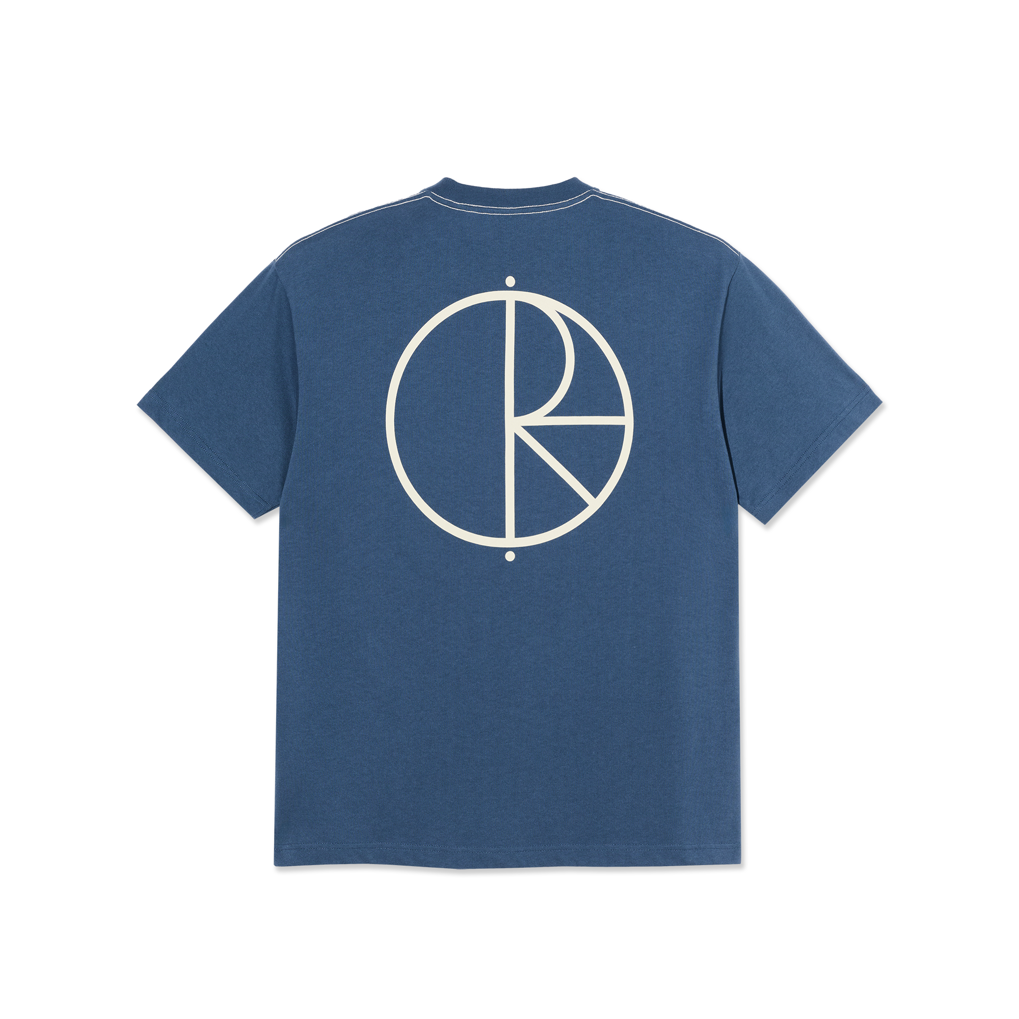 POLAR CONTRAST TEE STROKE LOGO GREY BLUE - Tôpette Skateboards & Lifestyle