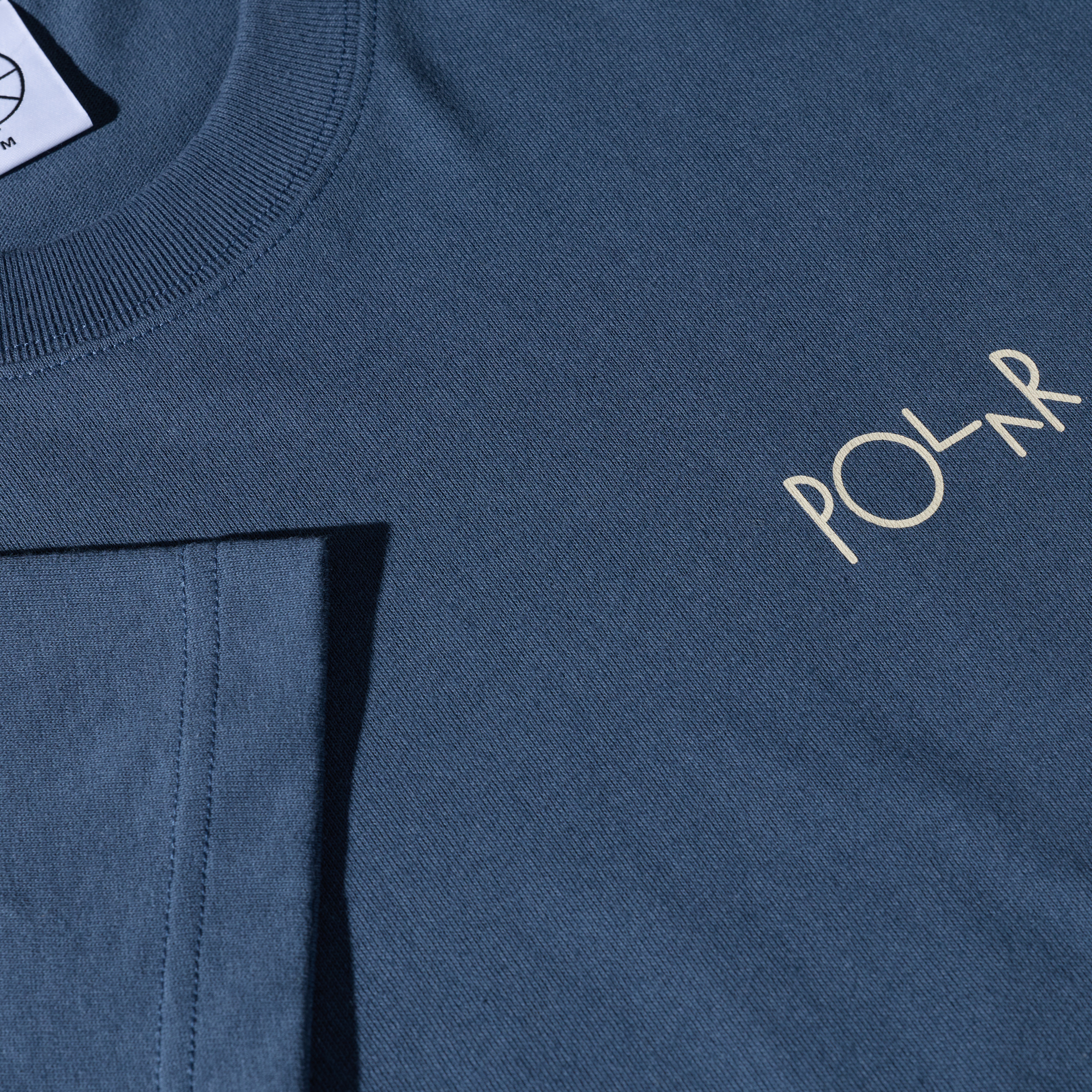 POLAR CONTRAST TEE STROKE LOGO GREY BLUE - Tôpette Skateboards & Lifestyle