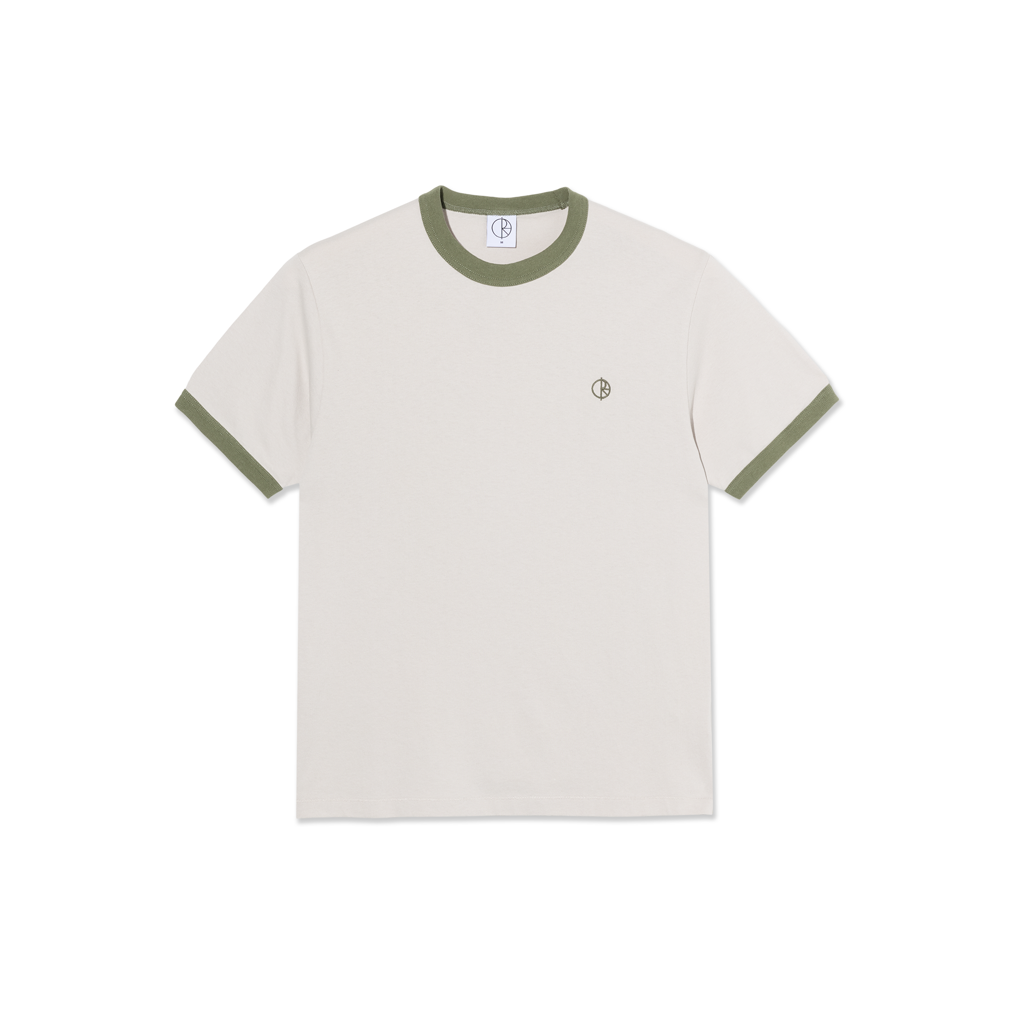 POLAR RINGER TEE PALE TAUPE/ARMY GREEN - Tôpette Skateboards & Lifestyle