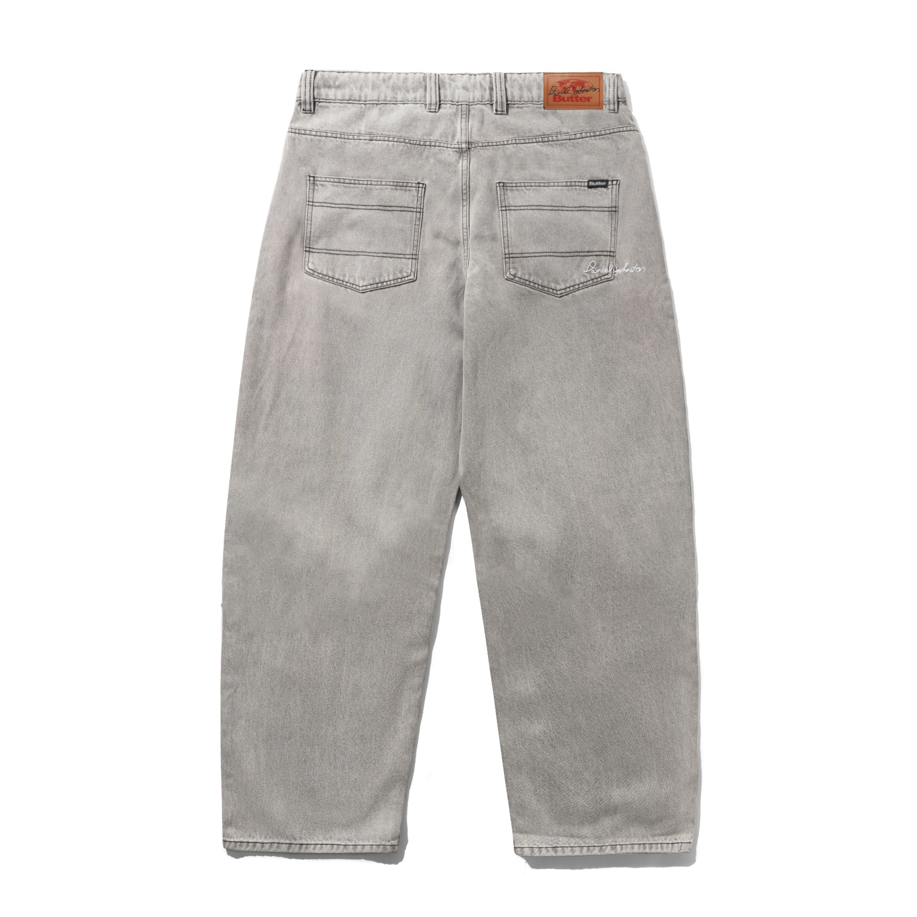 BUTTER GOODS X DANIEL JOHNSTON BOXING JEANS WASHED SOFT GREY - Tôpette Skateboards