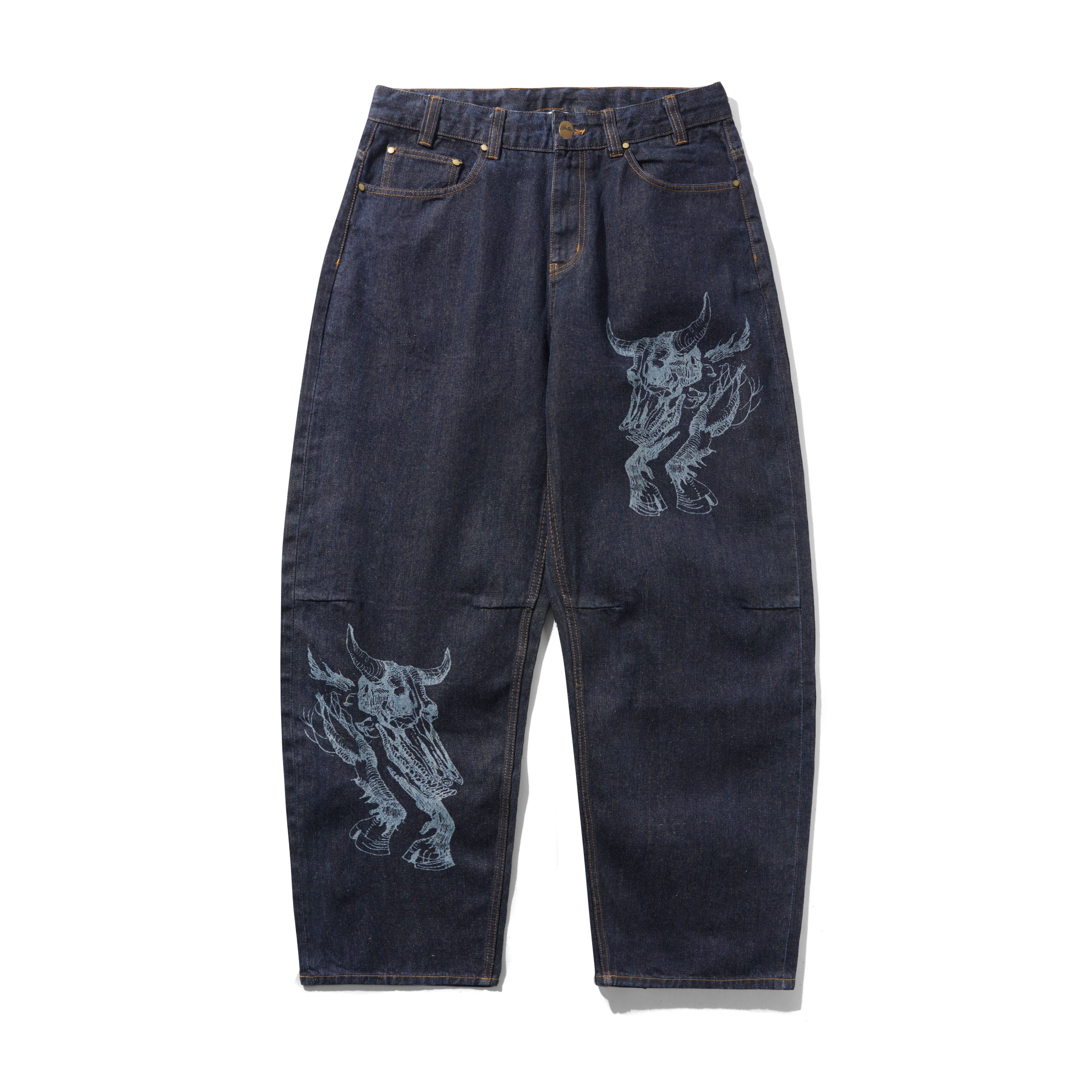 BUTTER GOODS  X DANIEL JOHNSTON BULL SELVEDGE DENIM JEANS RAW INDIGO - Tôpette Skateboards