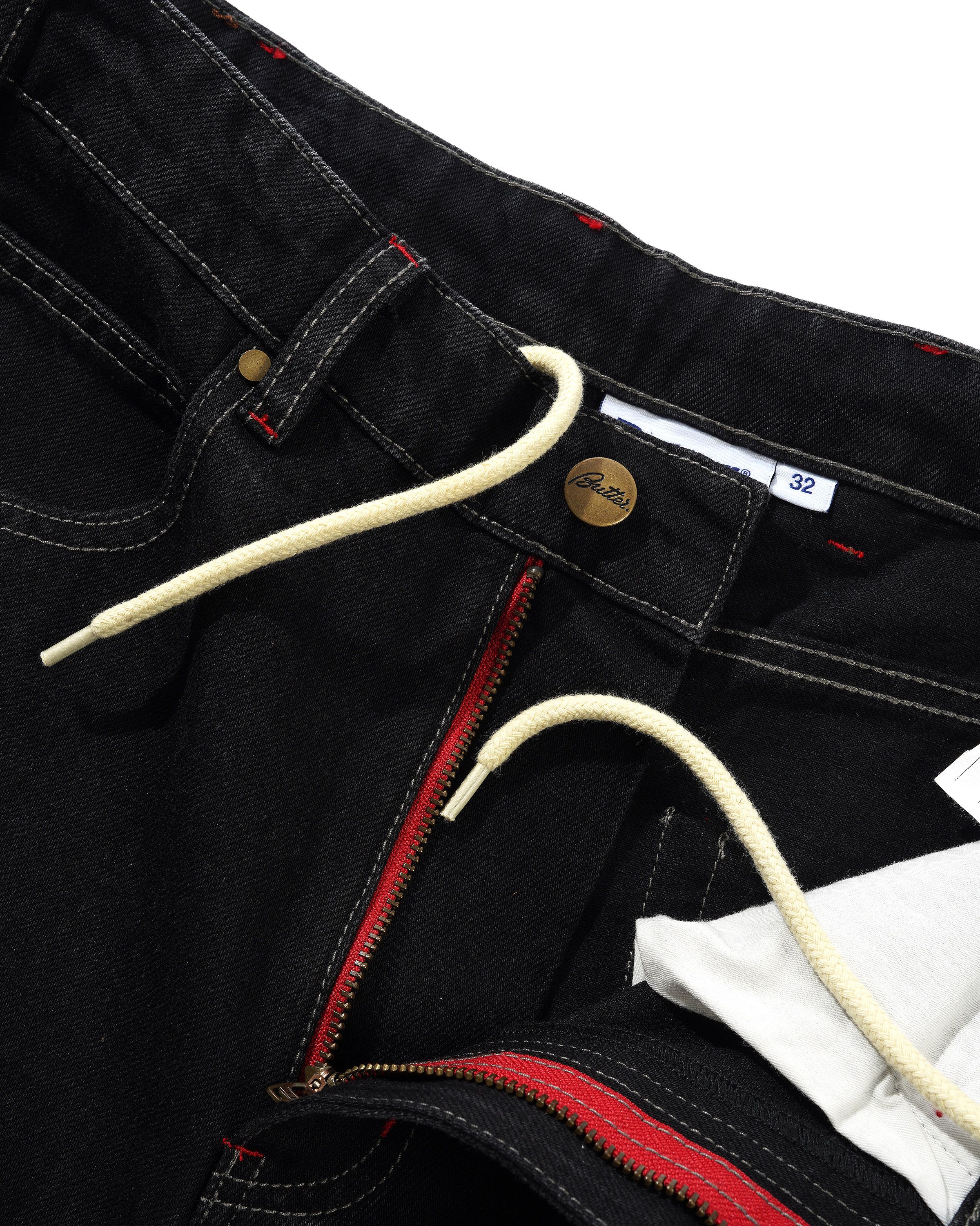 GOODS X DANIEL JOHNSTON DRAGON DENIM SHORTS WASHED BLACK - Tôpette Skateboards & Lifestyle