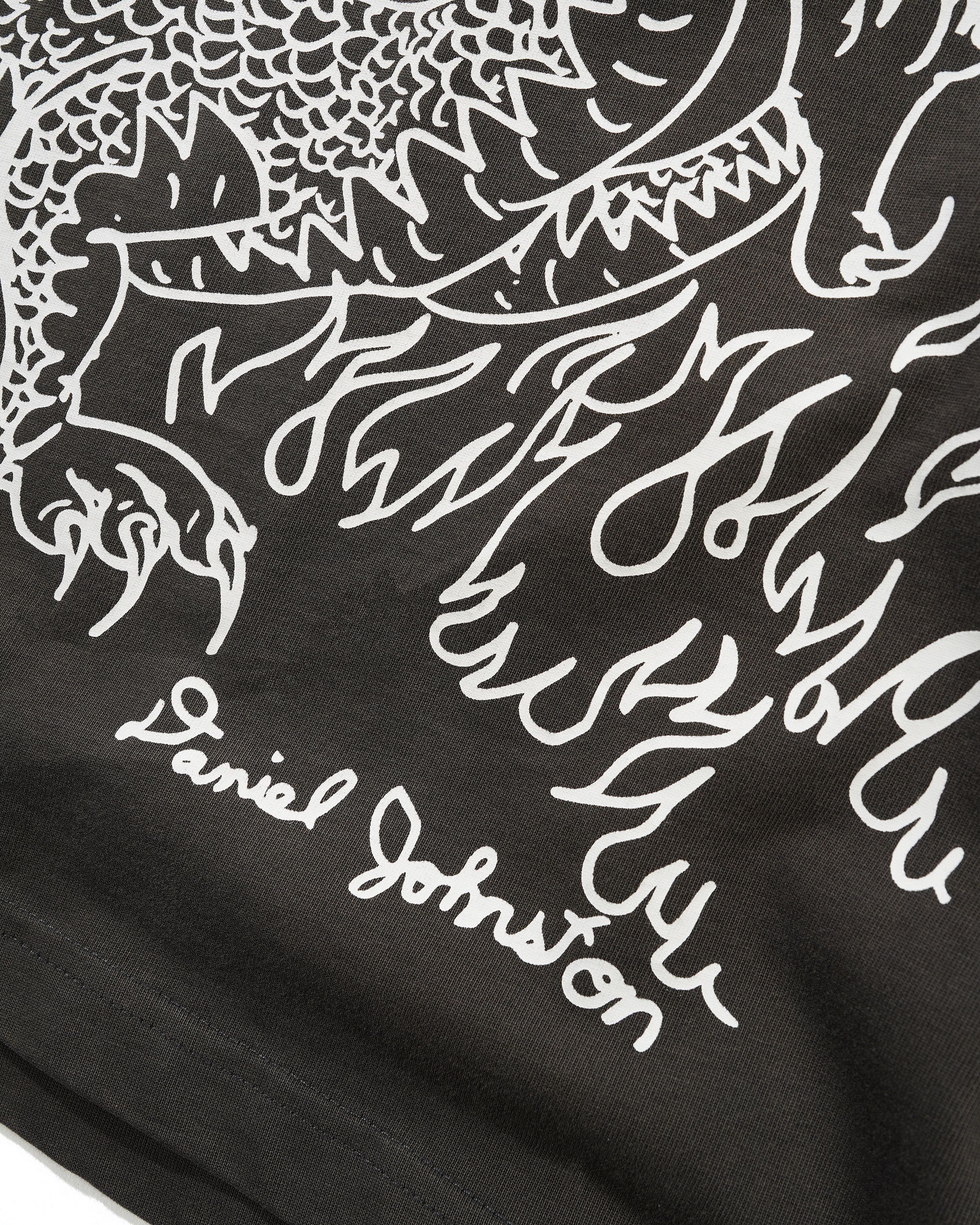 BUTTER GOODS X DANIEL JOHNSTON  DRAGON TEE WASHED BLACK- Tôpette Skateboards