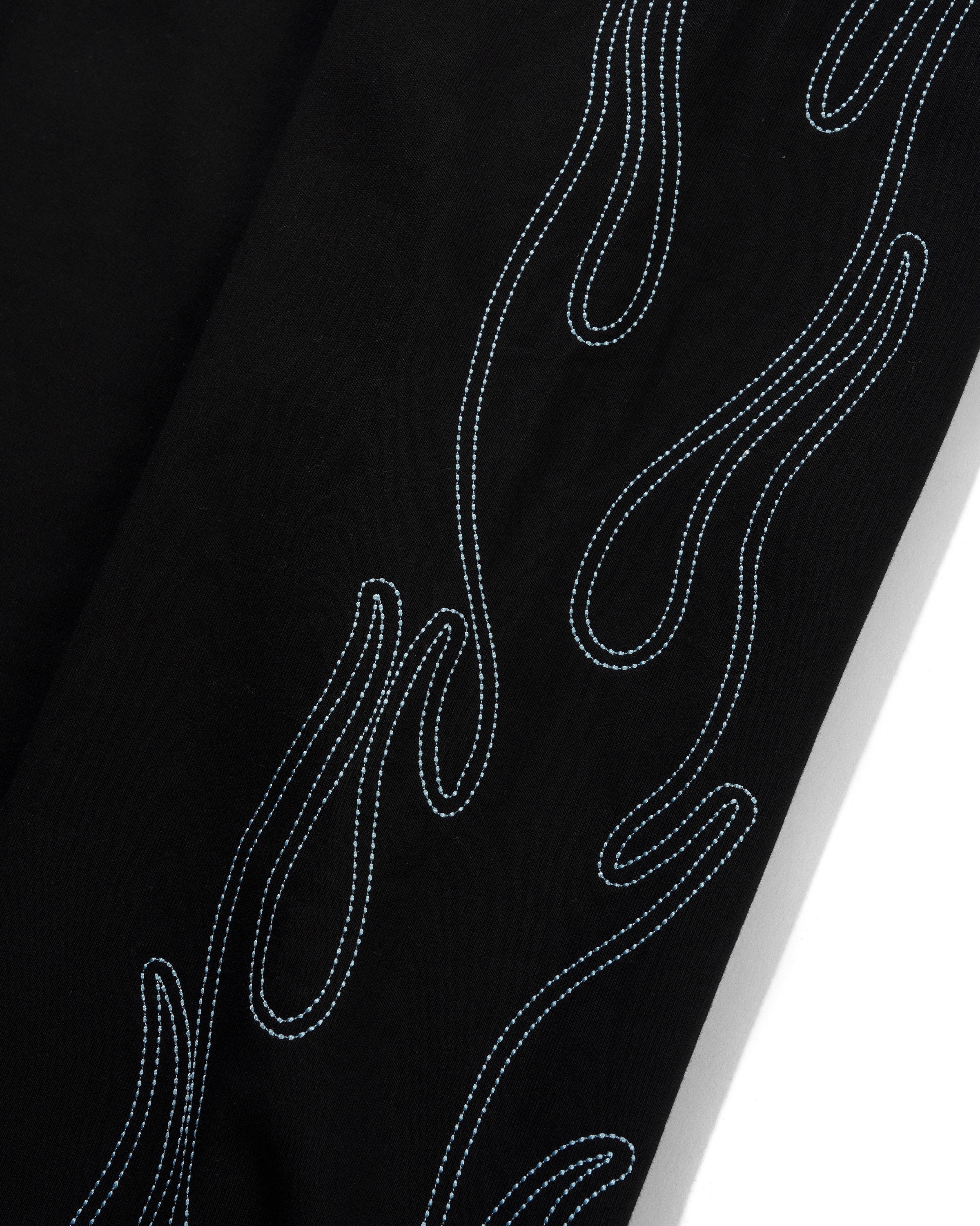 BUTTER GOODS FLAME FLEECE PANTS BLACK - Tôpette Skateboards & Lifestyle