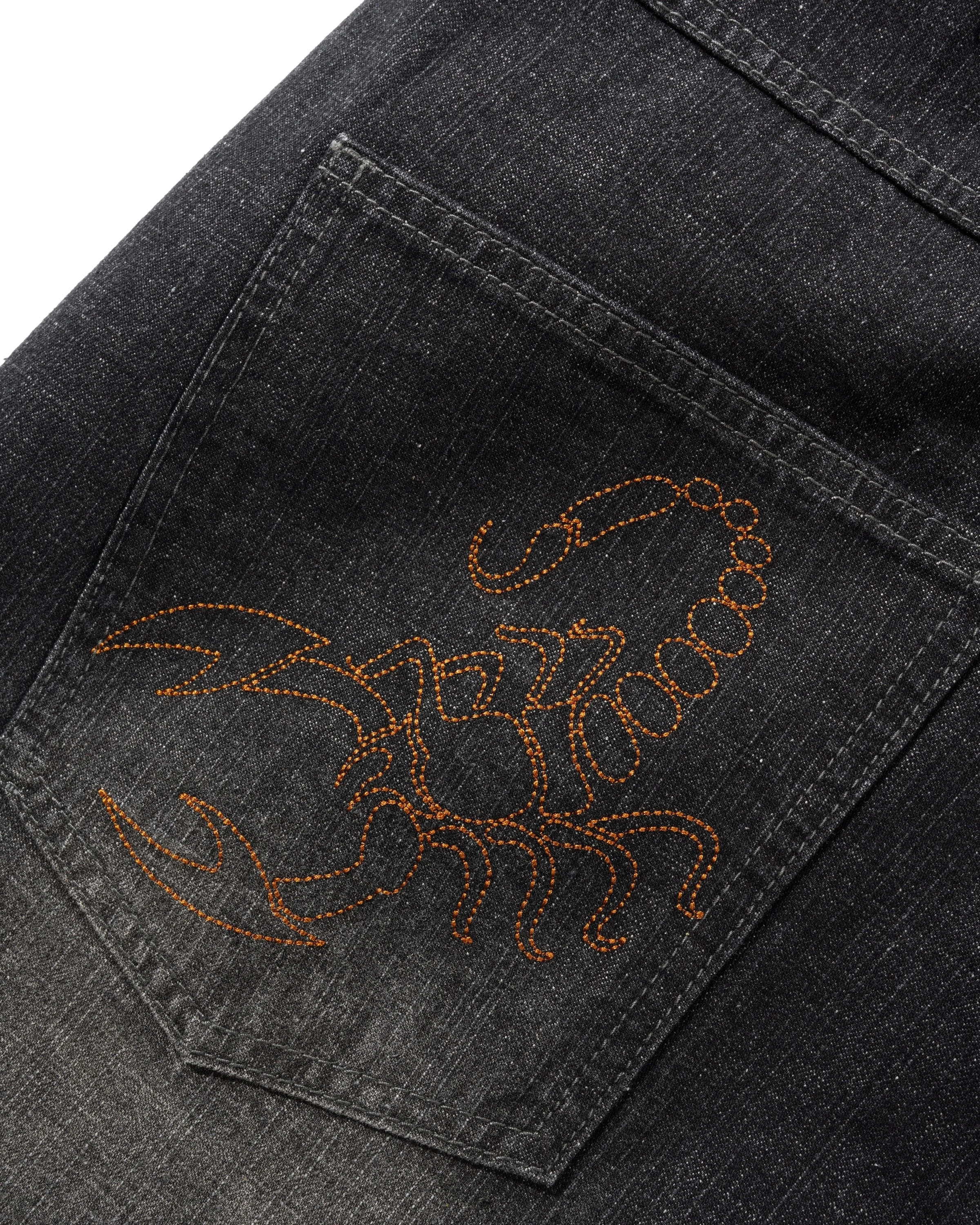 BUTTER GOODS SCORPION STITCH DENIM JEANS SLUB BLACK - Tôpette Skateboards & Lifestyle