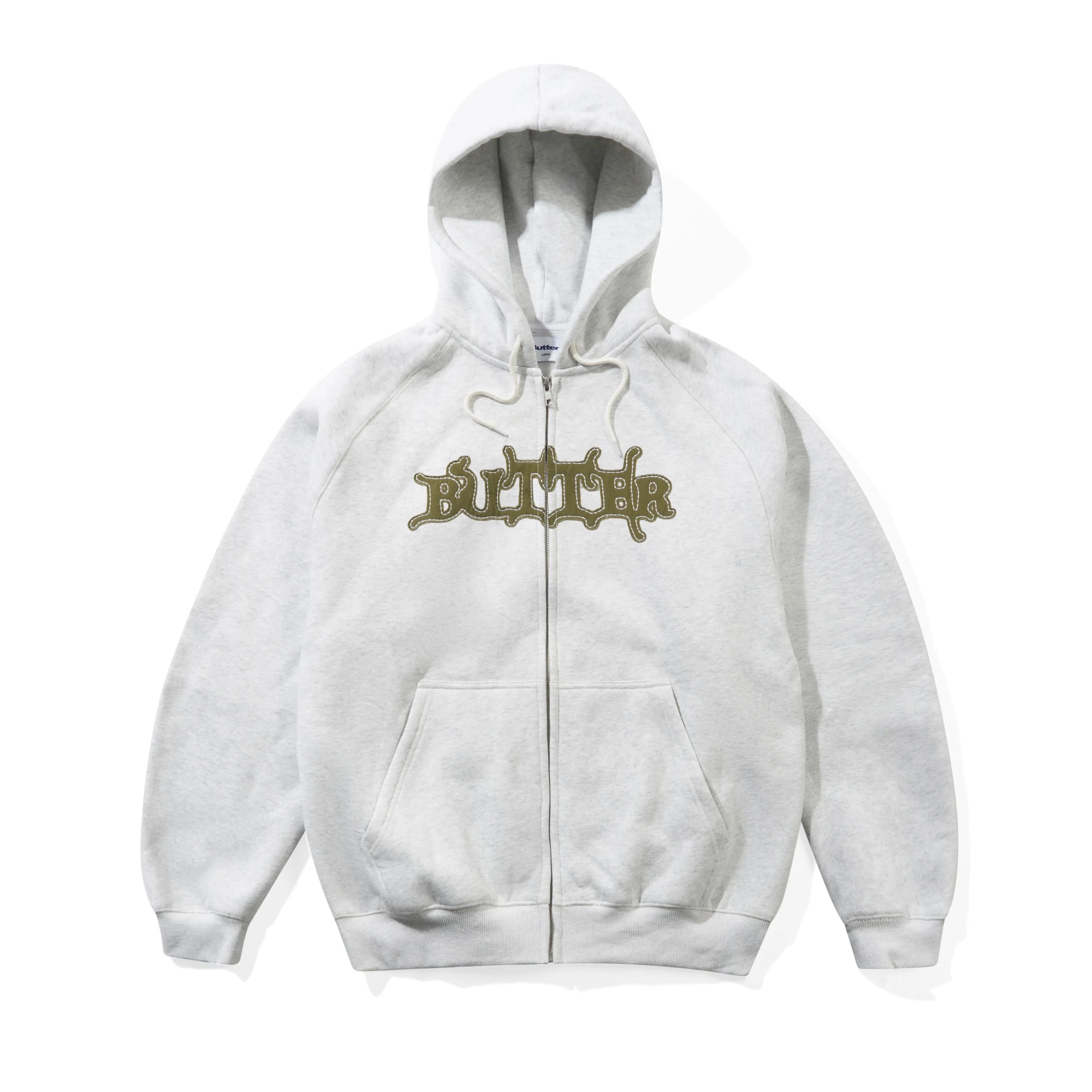 BUTTER GOODS SERIF ZIP-THRU HOOD