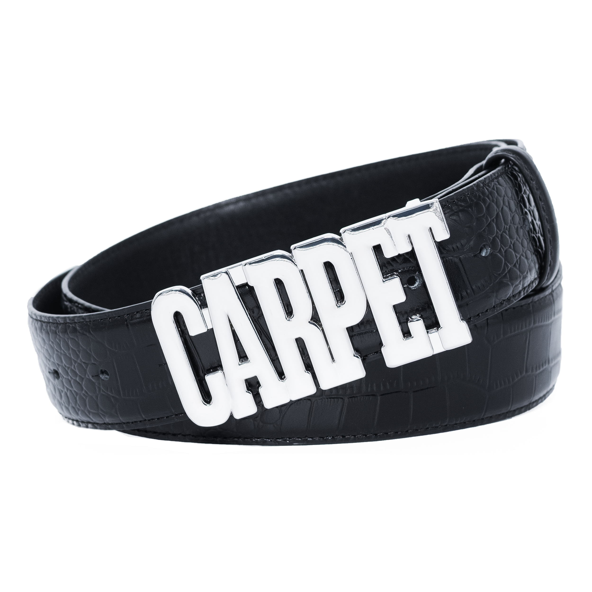 CARPET COMPANY CROCSKIN LEATHER BELT