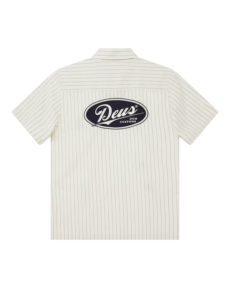 DEUS EX MACHINA FORECOURT STRIPE SHIRT DIRTY WHITE - Tôpette Skateboards & Lifestyle