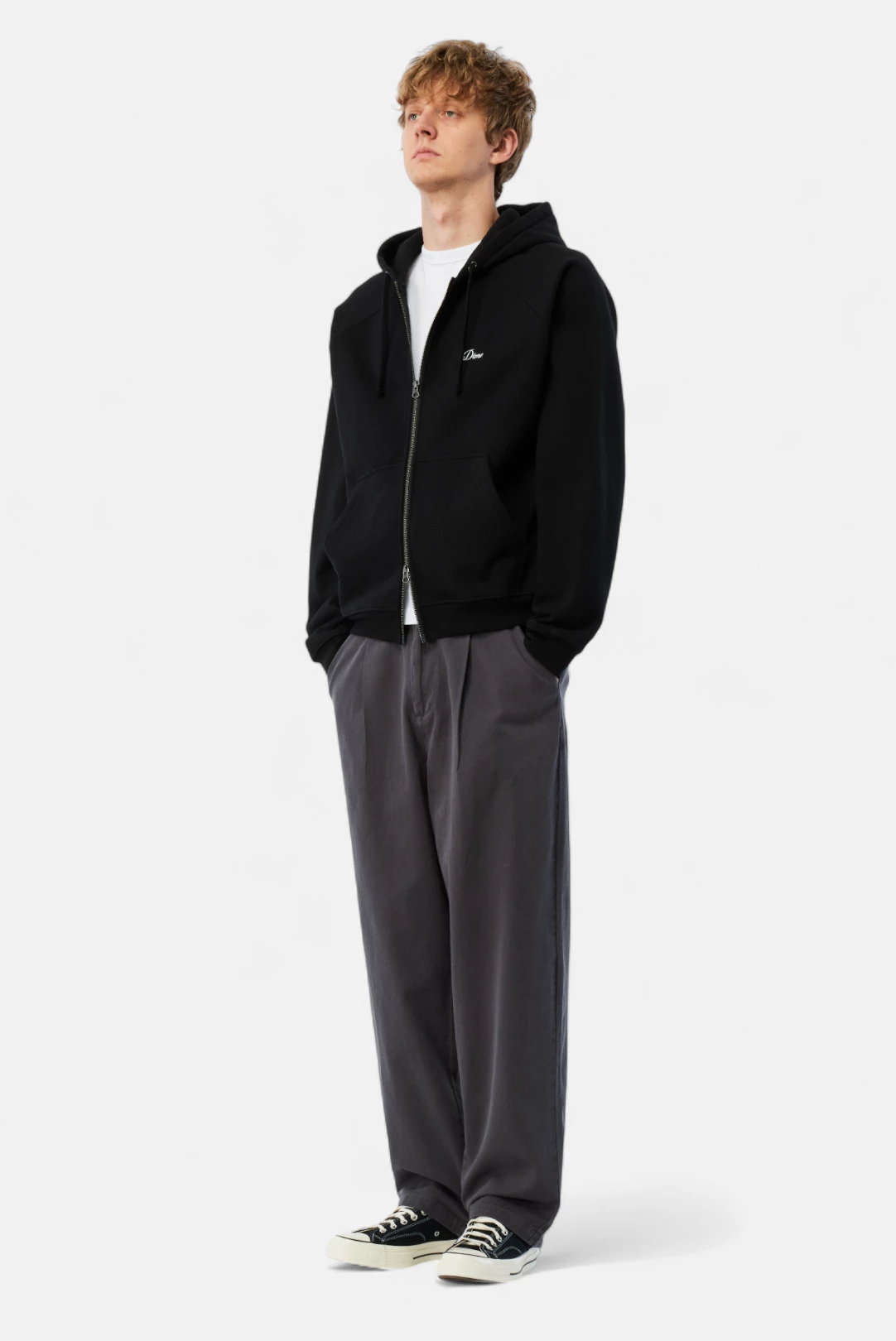 DIME CURSIVE SMALL LOGO ZIPPED HOODIE - Tôpette Skateboards & Lifestyle