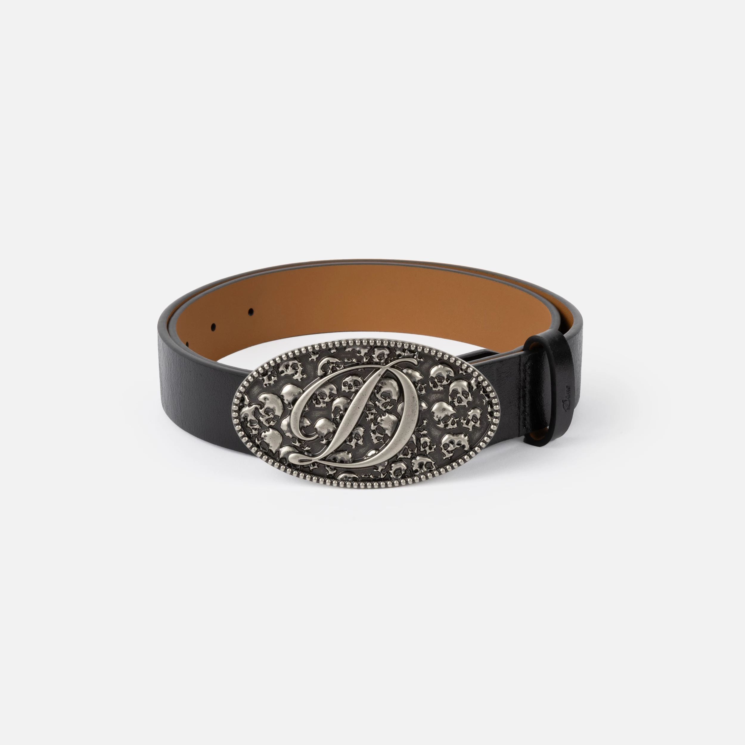 DIME SKULL LEATHER BELT