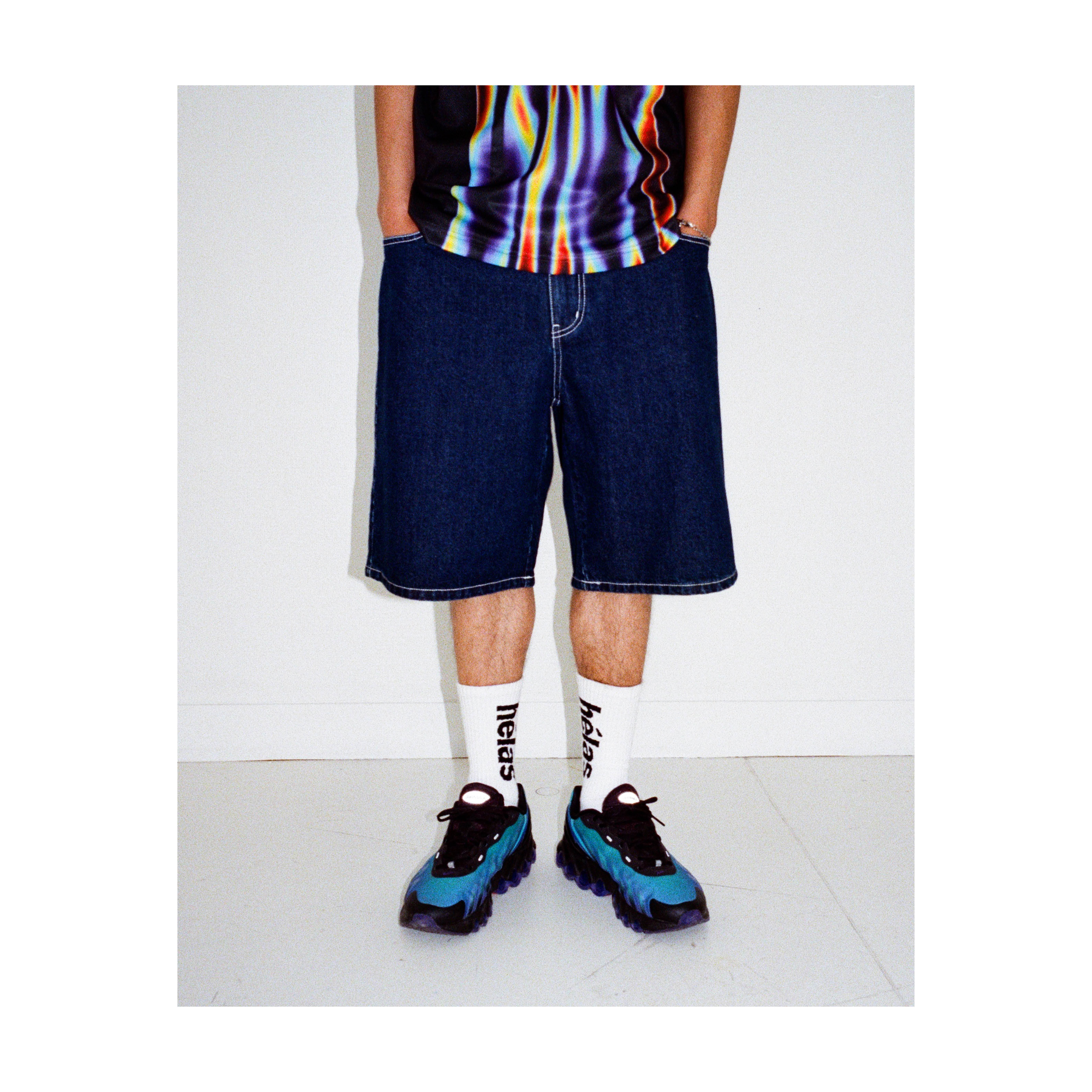 HÉLAS DIEU GREC JEANS SHORTS WASHED NAVY - Tôpette Skateboards & Lifestyle
