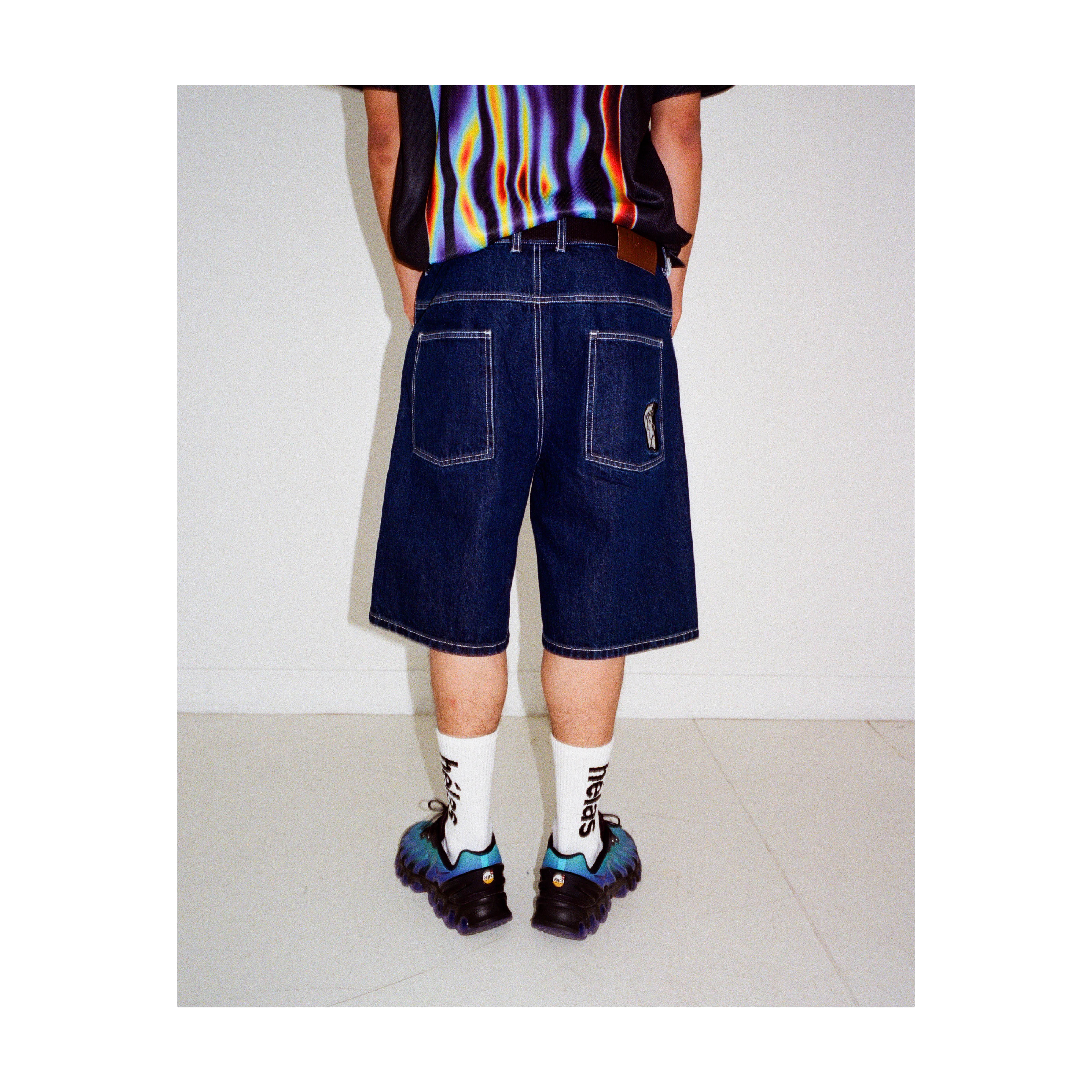 HÉLAS DIEU GREC JEANS SHORTS WASHED NAVY - Tôpette Skateboards & Lifestyle