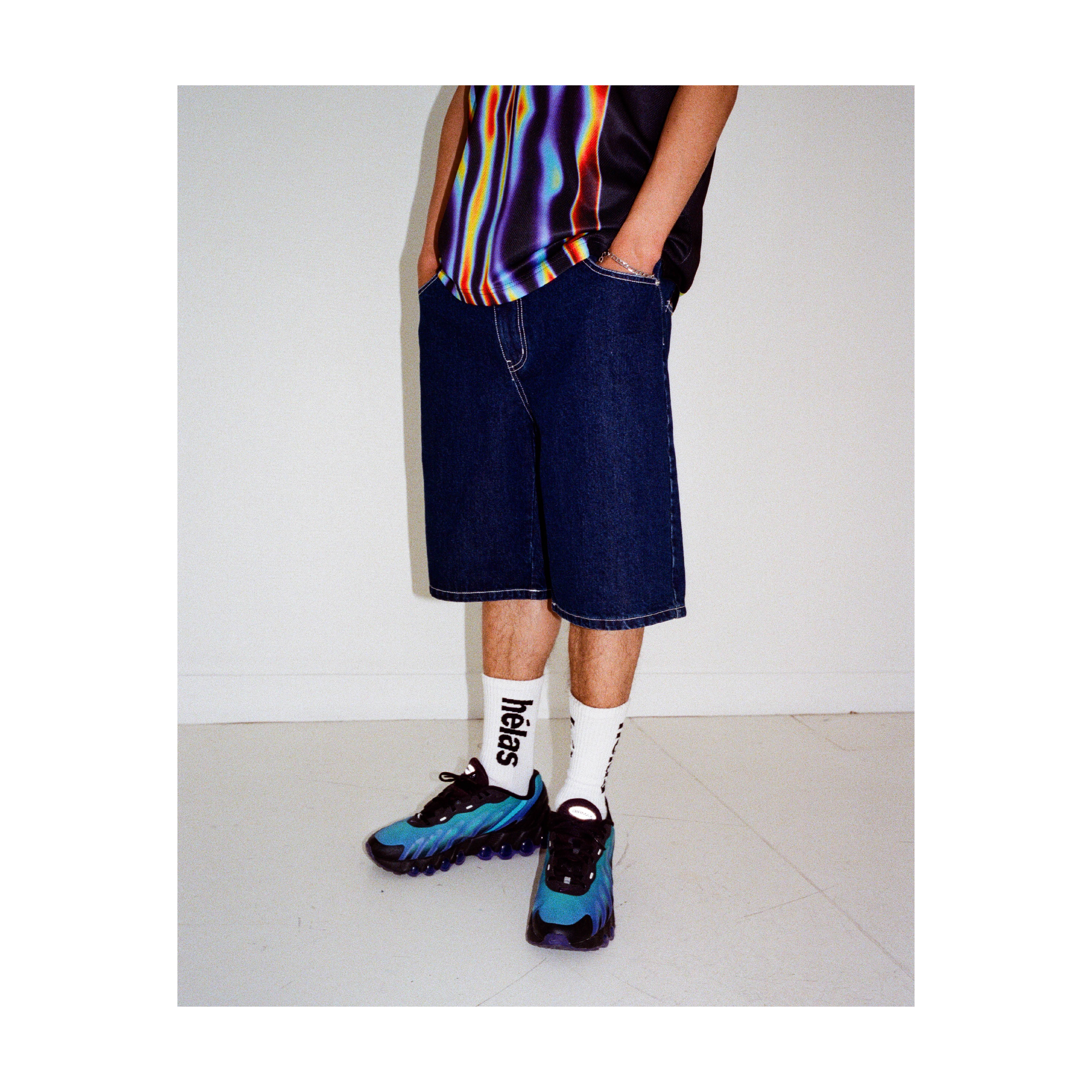 HÉLAS DIEU GREC JEANS SHORTS WASHED NAVY - Tôpette Skateboards & Lifestyle