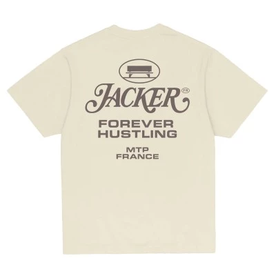 JACKER COLLECTIVE LOGO TEE-SHIRT BEIGE - Tôpette Skateboards & Lifestyle
