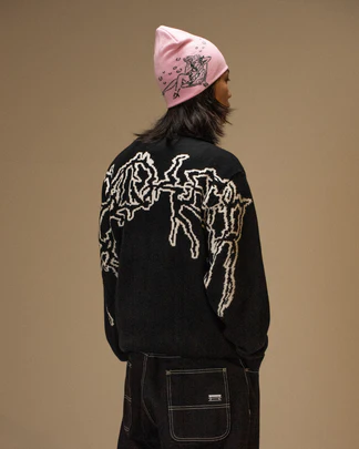 JACKER SKELETON KNIT CREWNECK BLACK - Tôpette Skateboards & Lifestyle