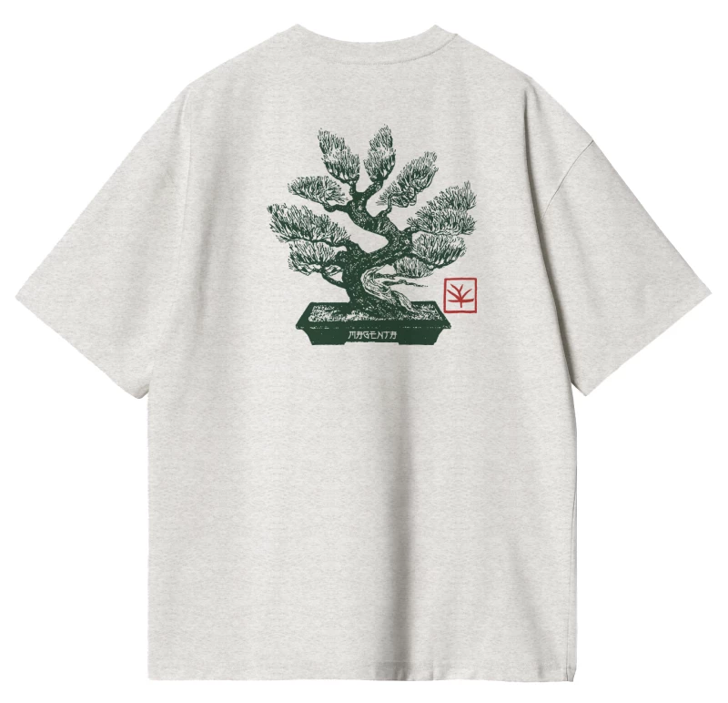 MAGENTA BONSAI TEE ASH GREY