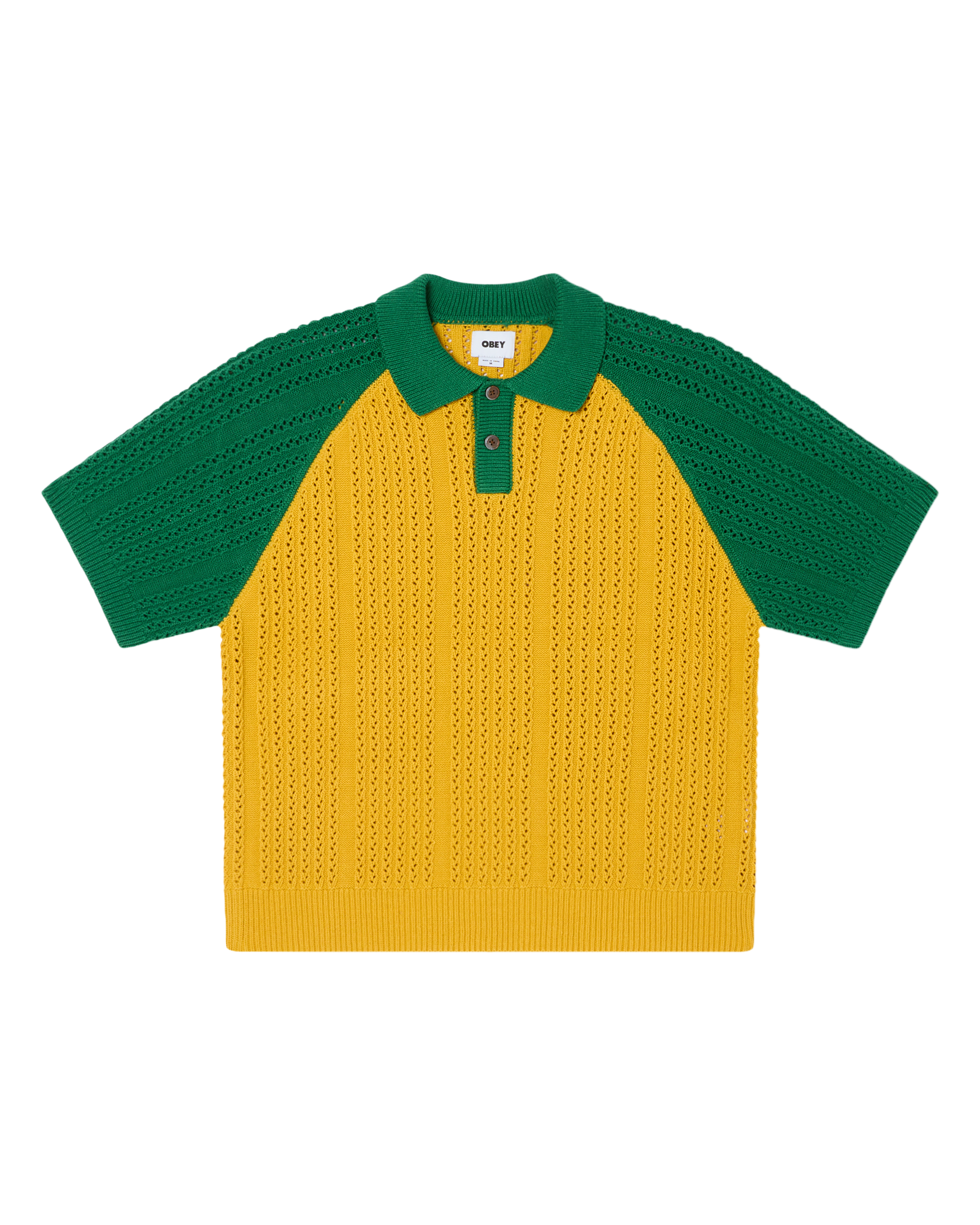 OBEY ABEL POLO SWEATER MUSTARD MULTI - Tôpette Skateboards & Lifestyle