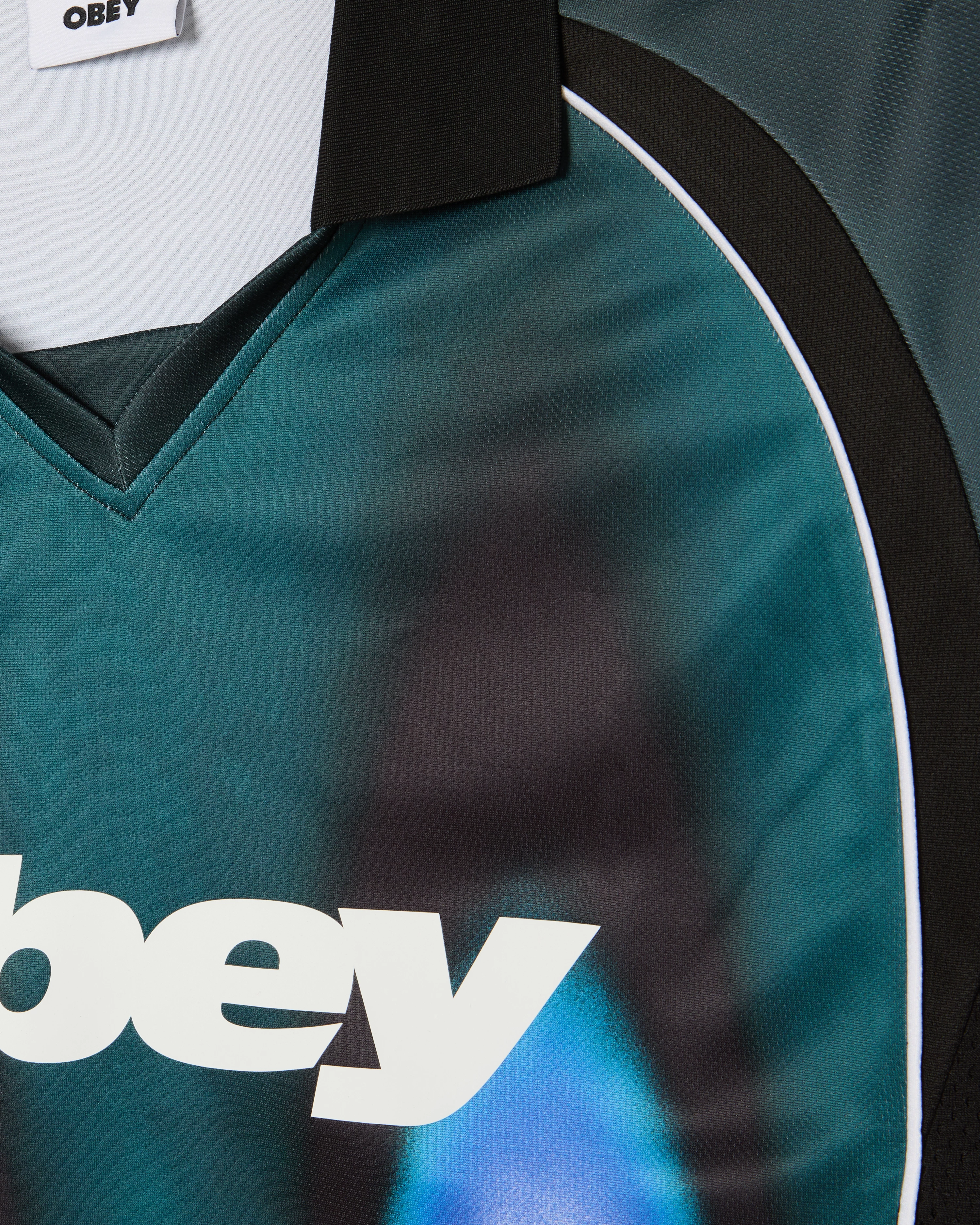 OBEY BLURRED SOCCER JERSEY DARK TEAL MULTI - Tôpette Skateboards & Lifestyle