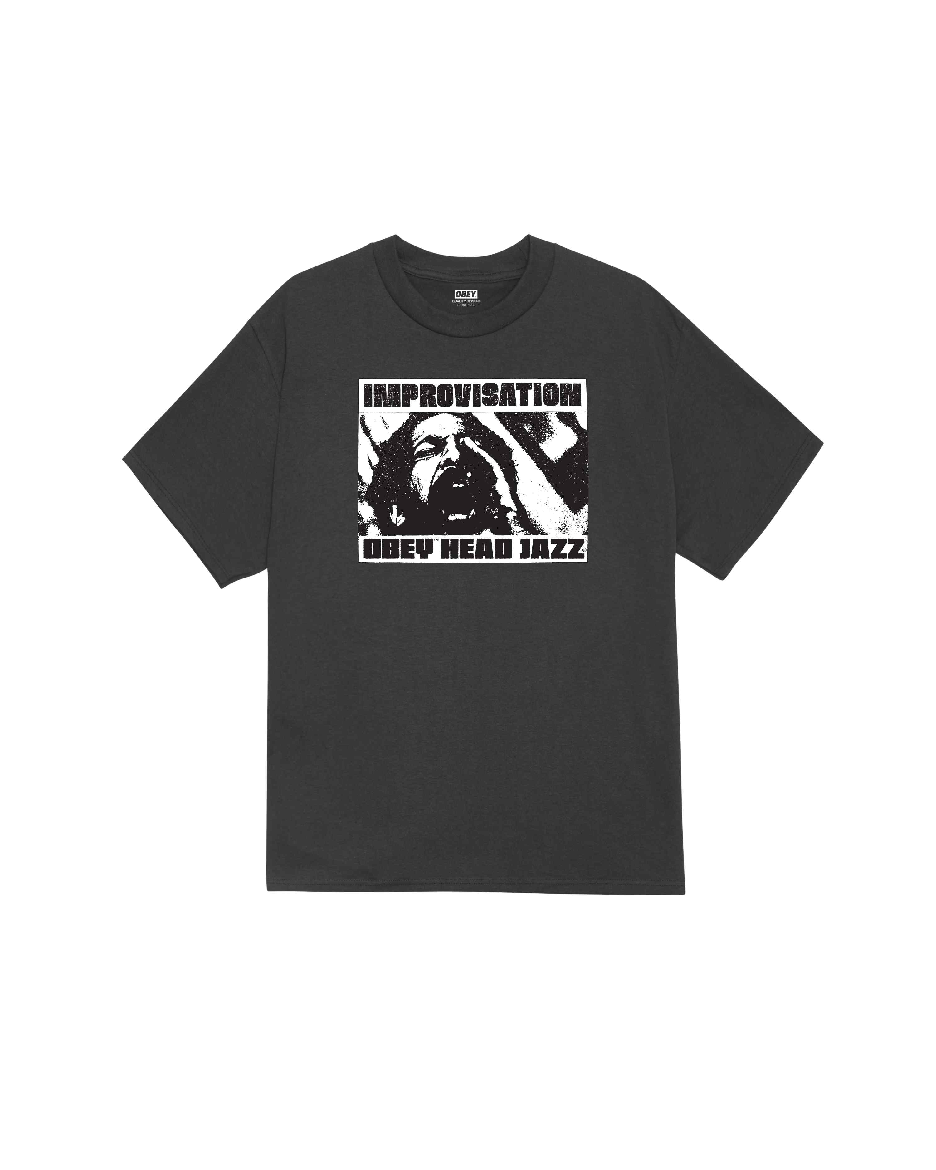 OBEY IMPROVISATION TEE BLACK - Tôpette Skateboards & Lifestyle