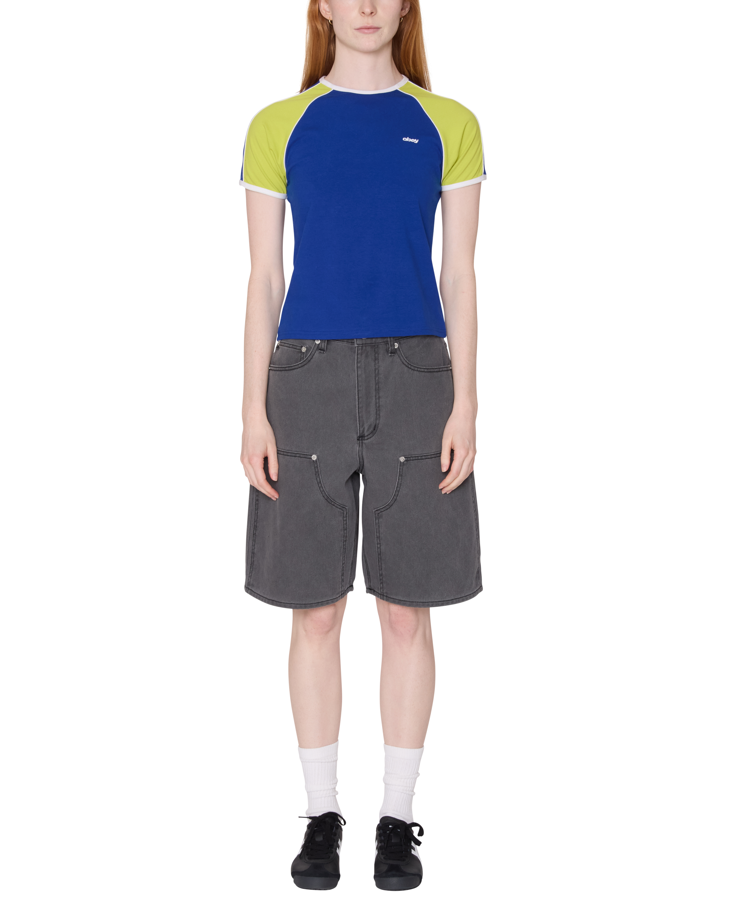 OBEY REPLAY RAGLAN S/S TEE BLUE MULTI - Tôpette Skateboards & Lifestyle