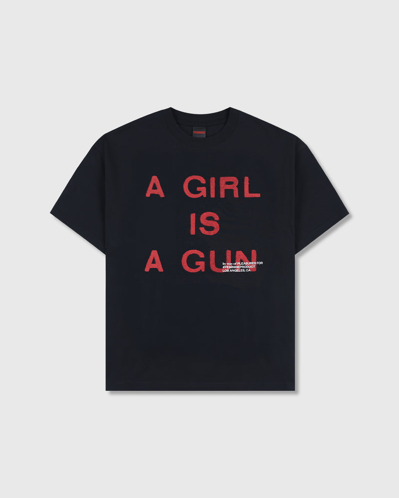 PLEASURES A GIRL IS A GUN TEE BLACK - Tôpette Skateboards & Lifestyle