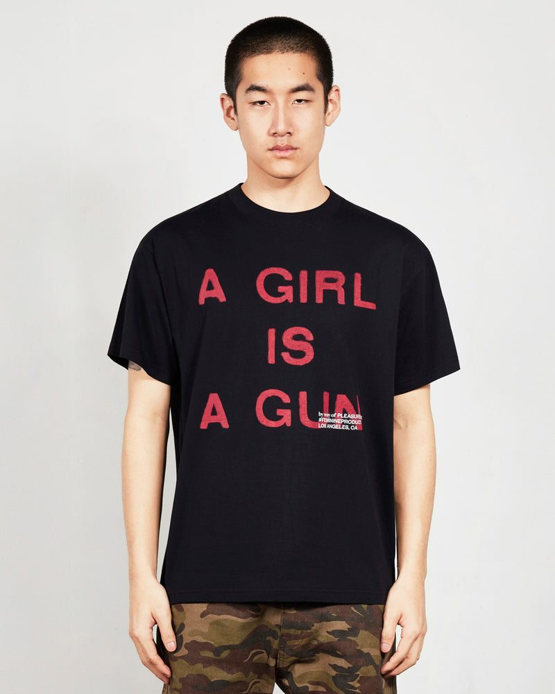 PLEASURES A GIRL IS A GUN TEE BLACK - Tôpette Skateboards & Lifestyle