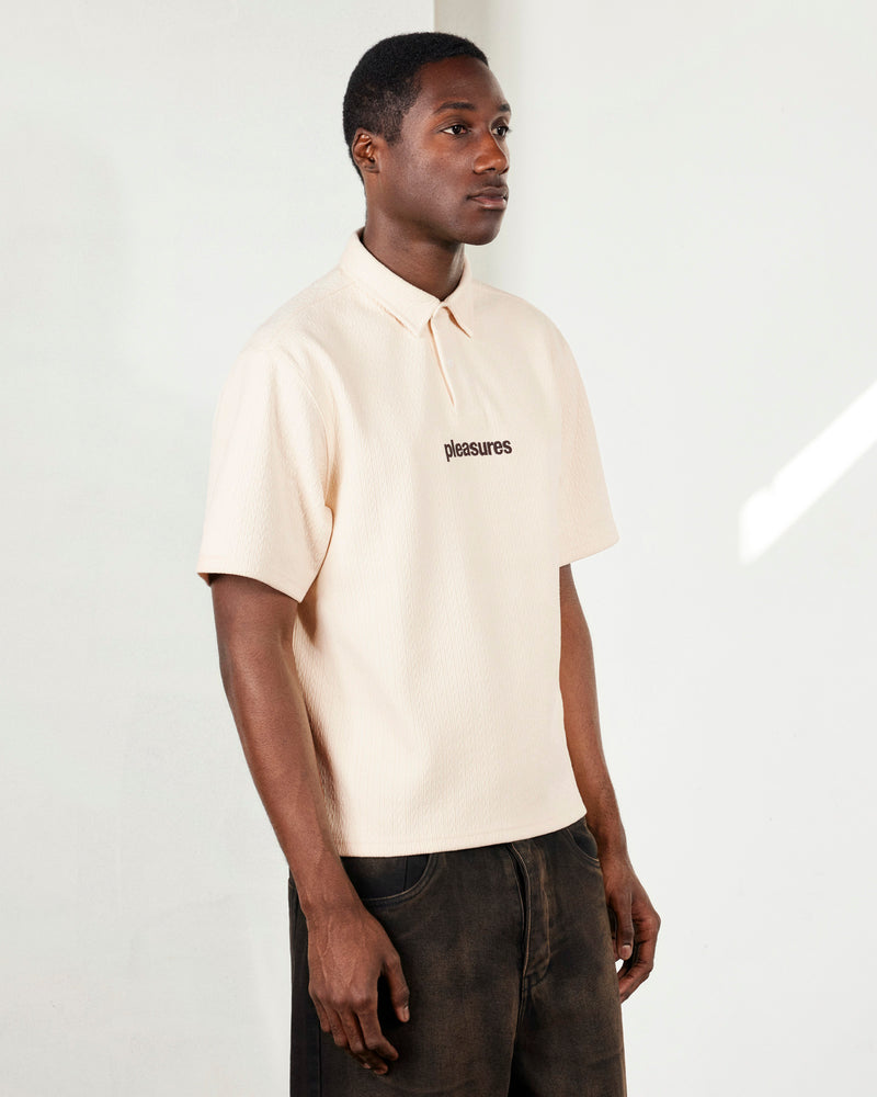 PLEASURES CABLE POLO ECRU - Tôpette Skateboards & Lifestyle