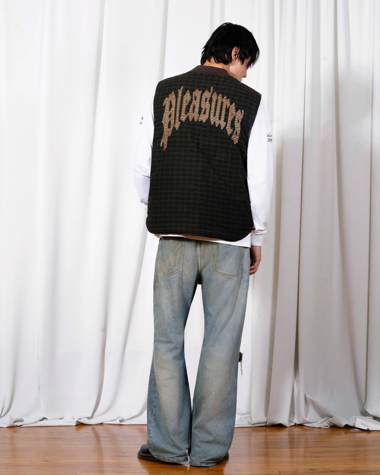 PLEASURES HORNS DENIM VEST - Tôpette Skateboards & Lifestyle