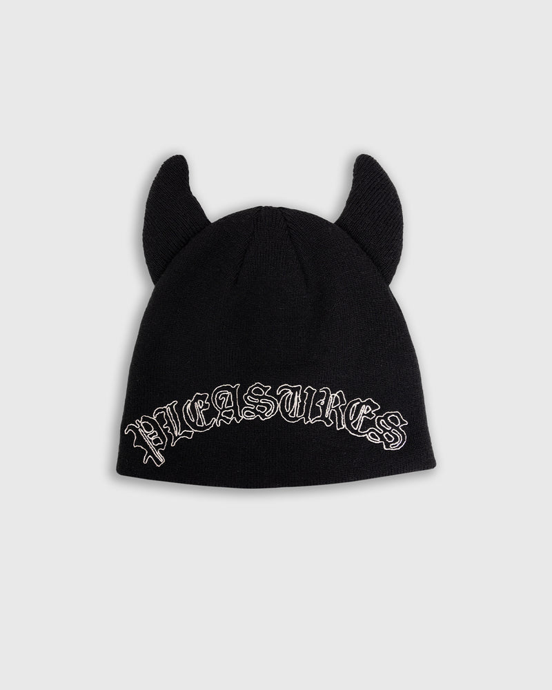PLEASURES HORNS SKULLY BEANIE - Tôpette Skateboards & Lifestyle