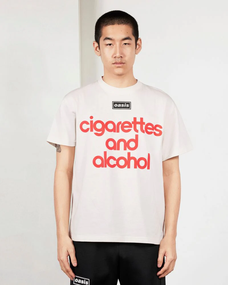 PLEASURES X OASIS NORDIQUE T-SHIRT VINTAGE WHITE - Tôpette Skateboards & Lifestyle