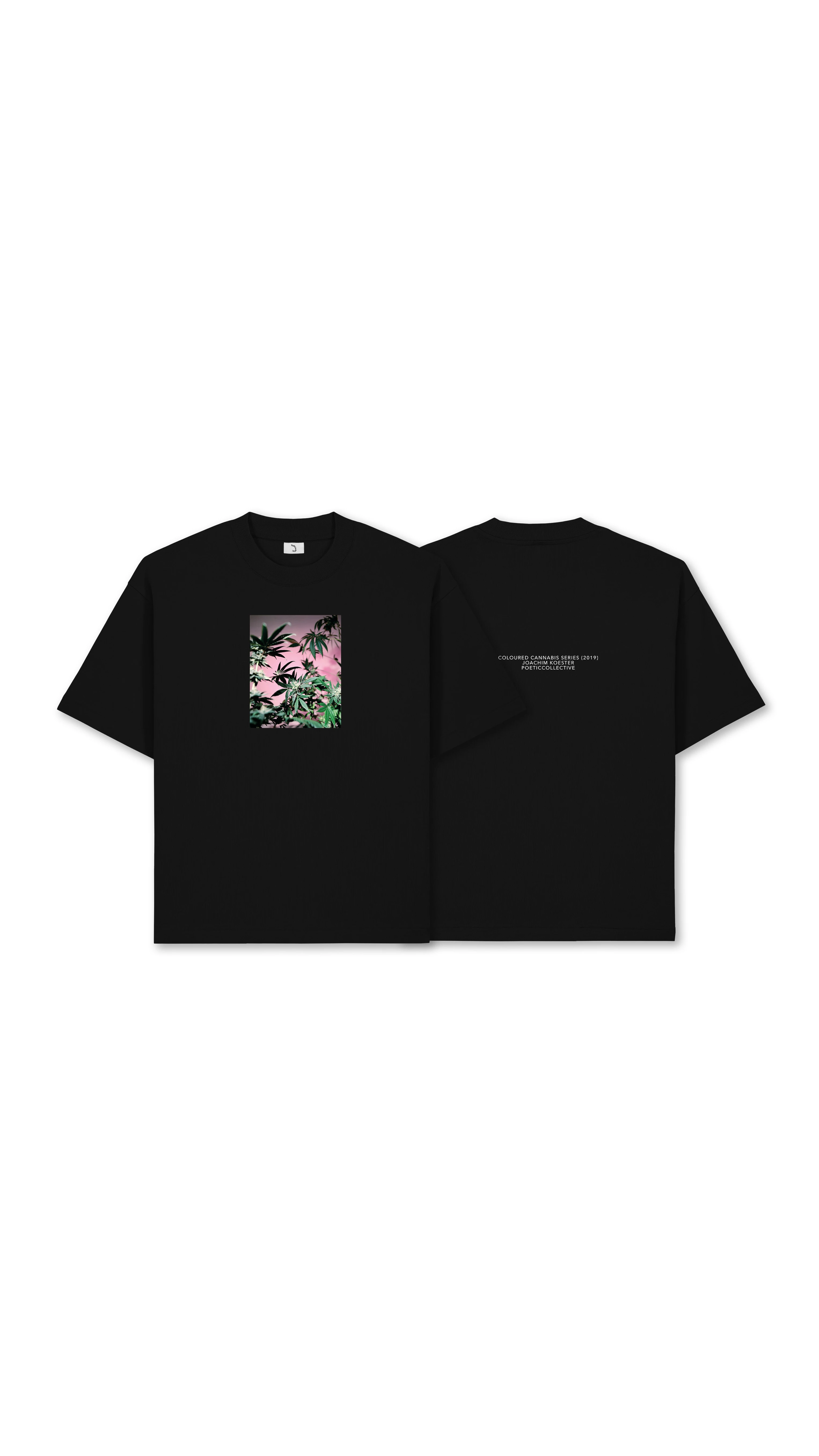 POETIC COLLECTIVE COLOURED CANNABIS T-SHIRT BLACK