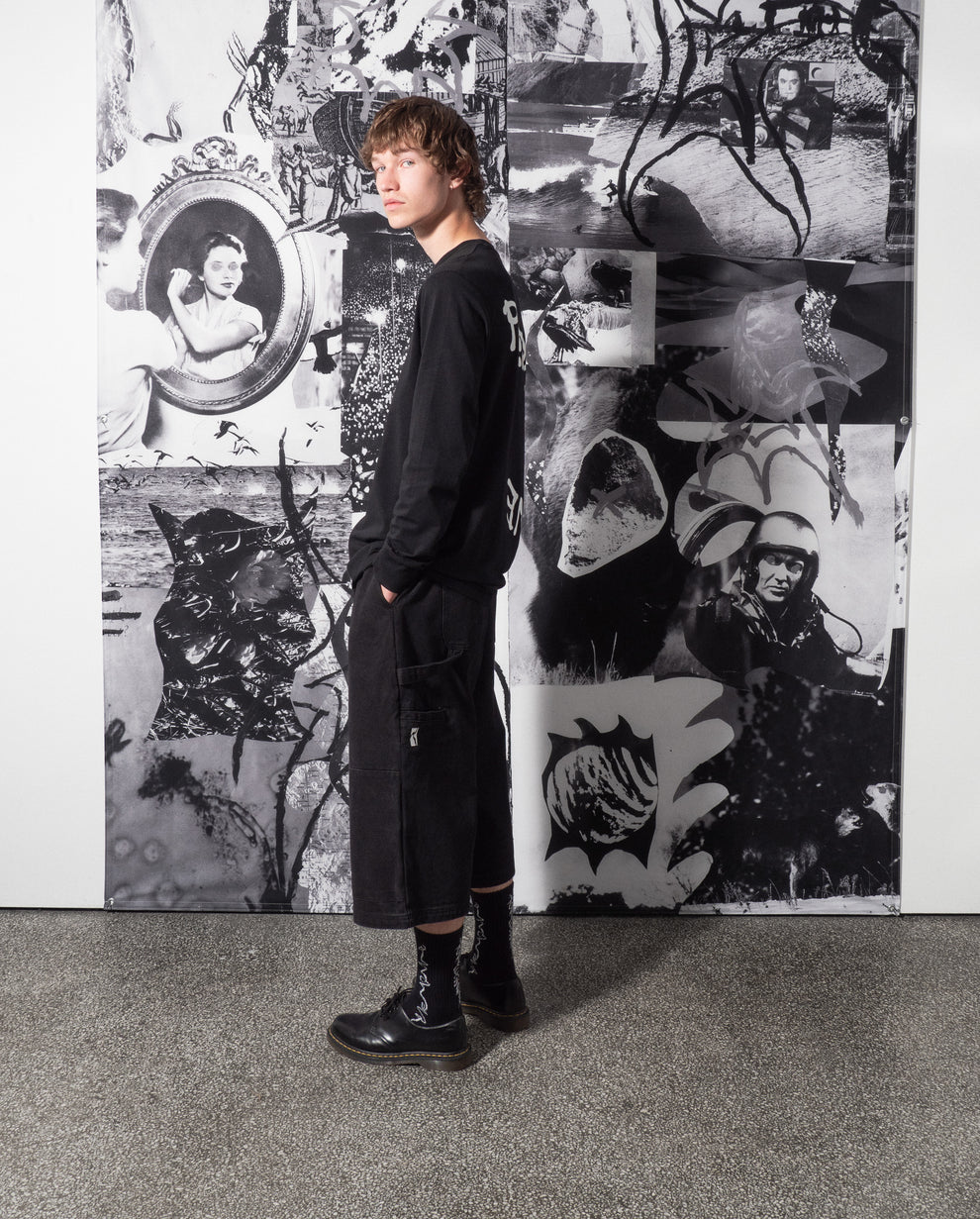 POETIC COLLECTIVE SCULPTOR SHORT BLACK DENIM - Tôpette Skateboards & Lifestyle