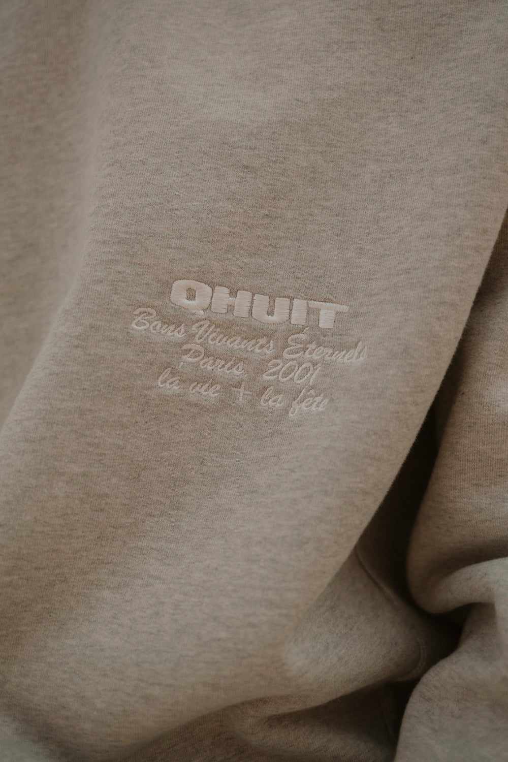 QHUIT CHAMPIONSHIP CREWNECK GREY MELANGE - Tôpette Skateboards & Lifestyle