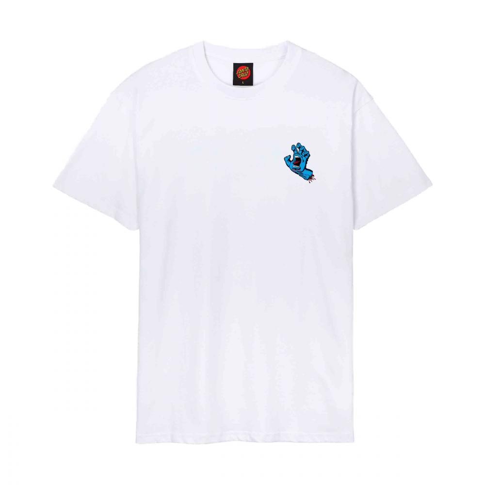 SANTA CRUZ SCREAMING HAND CHEST T-SHIRT WHITE - Tôpette Skateboards & Lifestyle