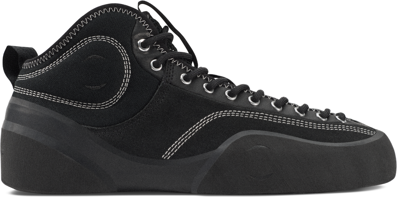 VILLAGE PM 1.00 PM MID BLACK SUEDE CANVAS  - Tôpette Skateboards & Lifestyle