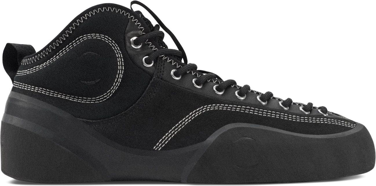 VILLAGE PM 1.00 PM MID BLACK SUEDE CANVAS  - Tôpette Skateboards & Lifestyle