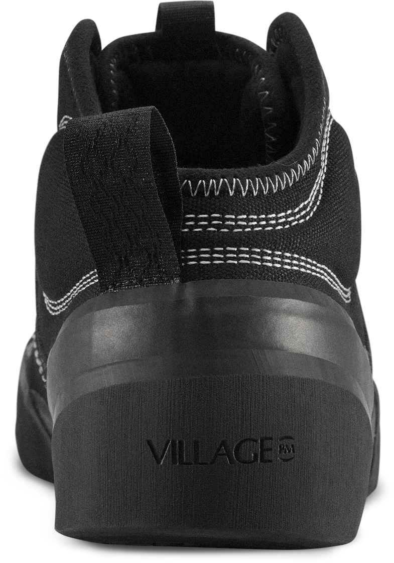 VILLAGE PM 1.00 PM MID BLACK SUEDE CANVAS  - Tôpette Skateboards & Lifestyle