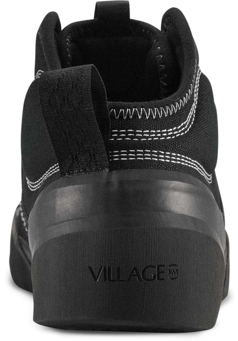 VILLAGE PM 1.00 PM MID BLACK SUEDE CANVAS  - Tôpette Skateboards & Lifestyle