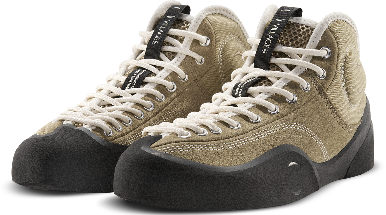 VILLAGE PM 1.00 PM MID SAND SUEDE CANVAS - Tôpette Skateboards & Lifestyle